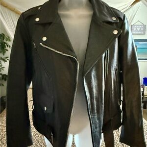 Excelled Vintage Black Leather Motorcycle Jacket